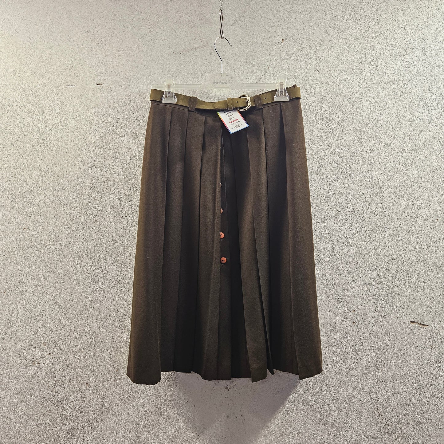 Gonna vintage a pieghe in lana – Taglia 46
