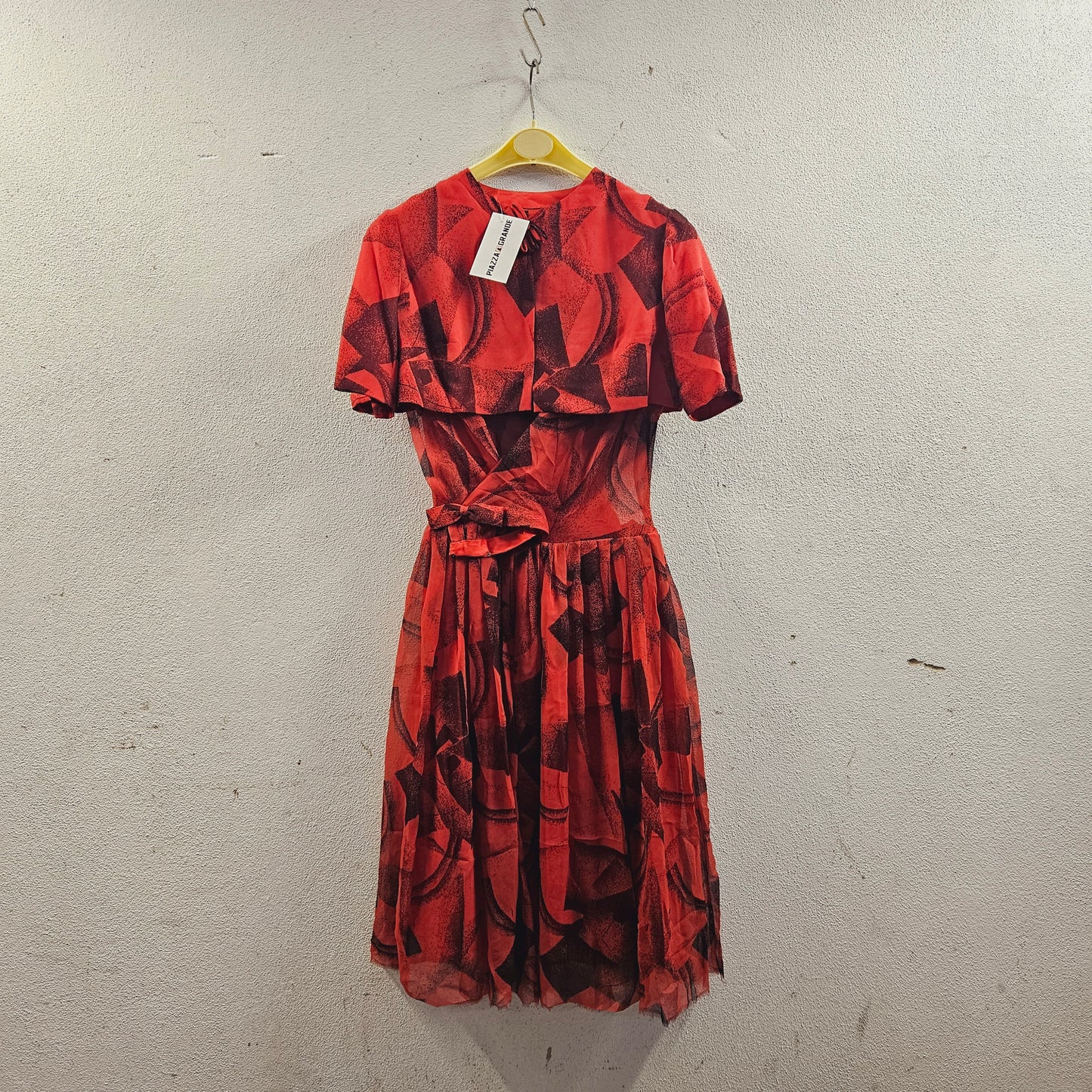 Abito vintage anni ’50/’60 in seta stampata - Taglia S