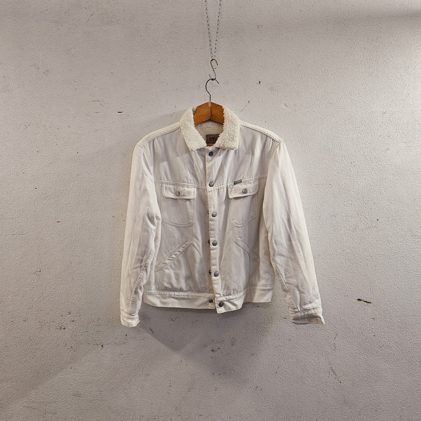 Giacca vintage Rifle in denim bianco - Taglia 50