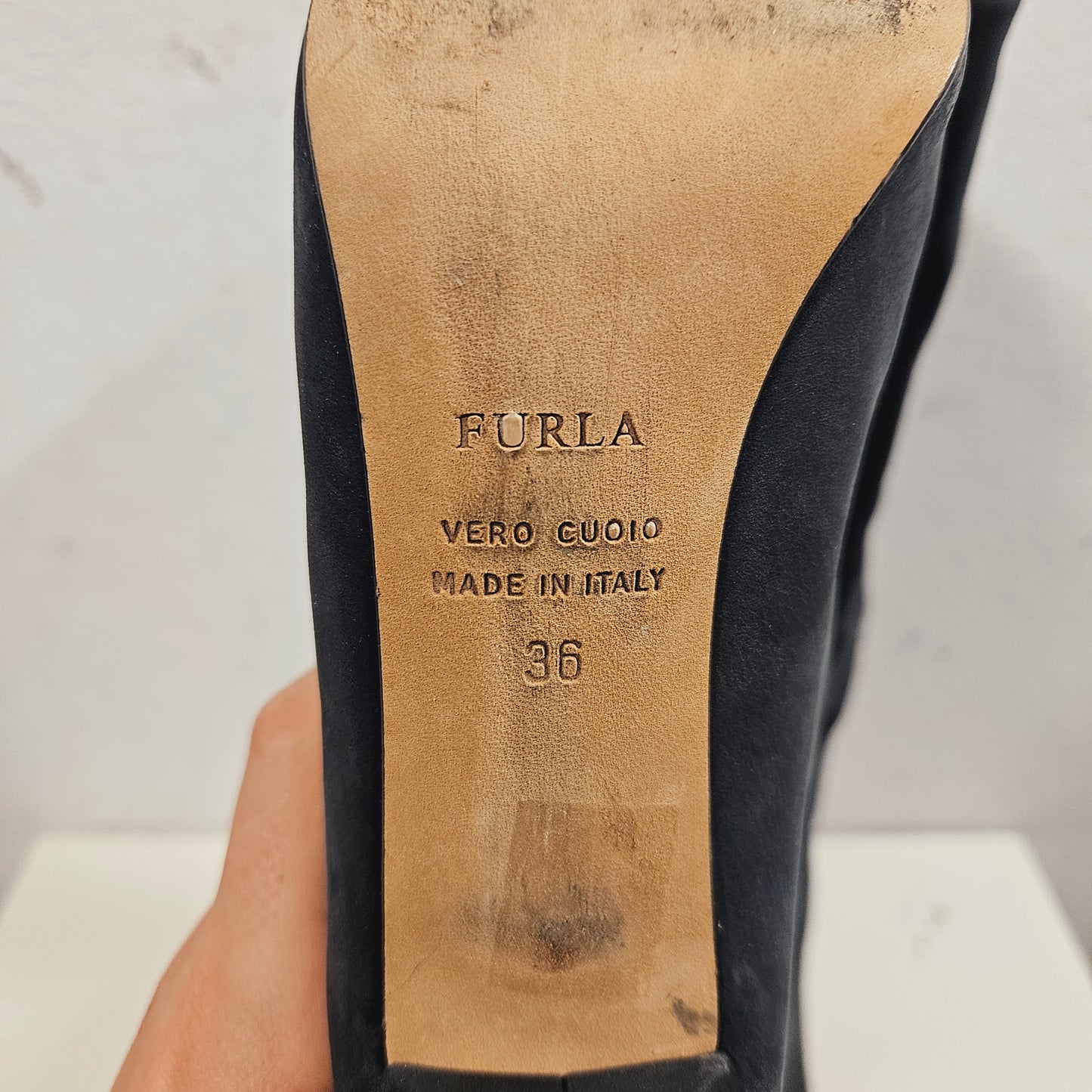 Stivali alti donna tacco a spillo Furla Vintage Anni '90 - Taglia 36