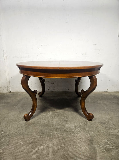 Tavolo Rotondo Allungabile Vintage in Legno