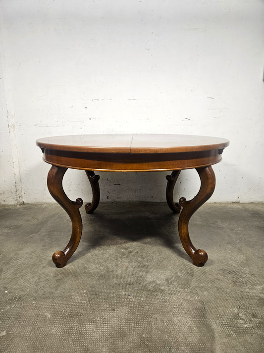 Tavolo Rotondo Allungabile Vintage in Legno