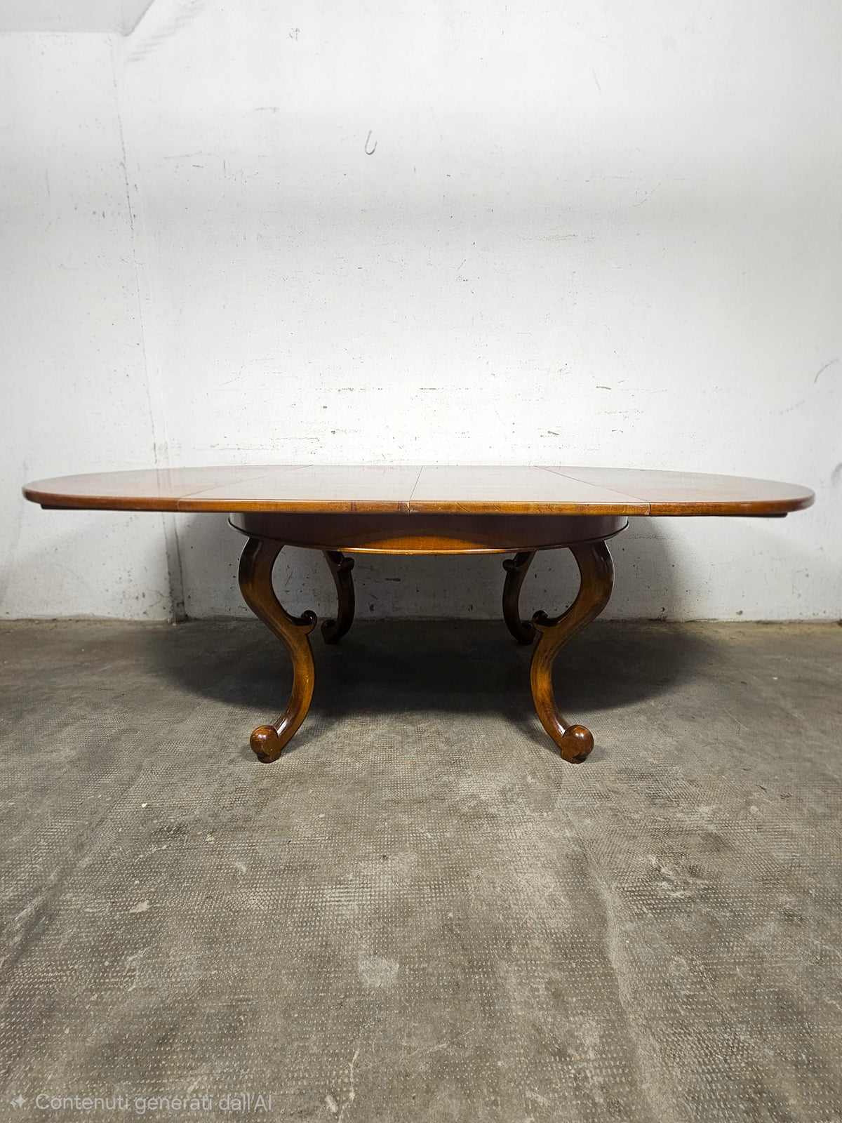 Tavolo Rotondo Allungabile Vintage in Legno