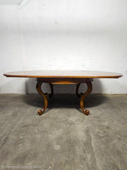 Tavolo Rotondo Allungabile Vintage in Legno
