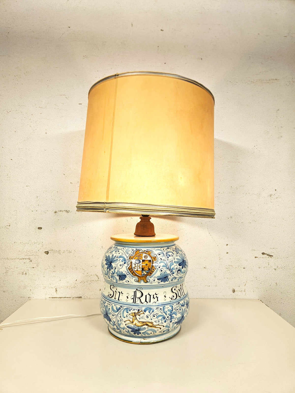 Lampada da Tavolo Vintage Anni '50 in Maiolica