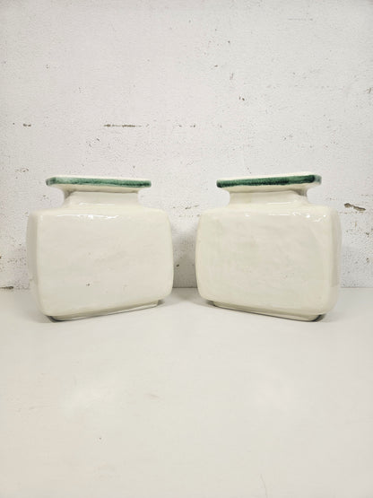 Coppia di Vasi Vintage Anni '70-'80 in Ceramica Thun