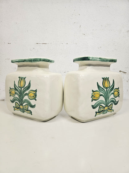 Coppia di Vasi Vintage Anni '70-'80 in Ceramica Thun
